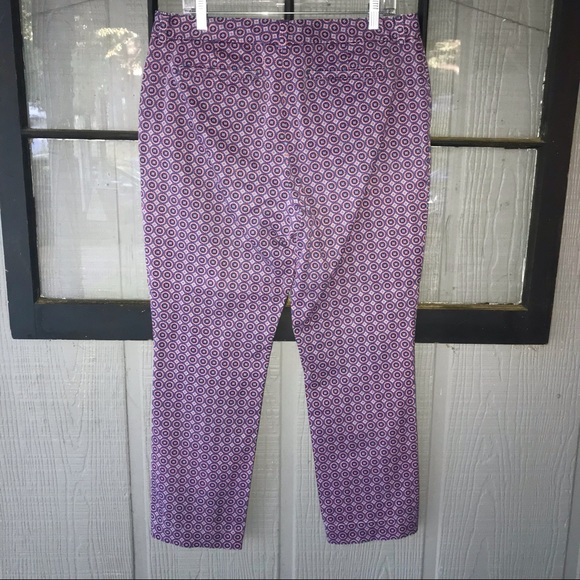 Lands End pants, intricate pattern in blues/pinks - Picture 7 of 12
